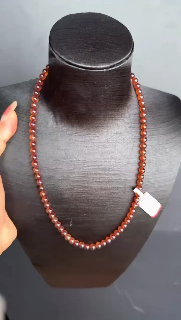 琥珀颈饰未镶嵌#18缅甸琥珀紫罗兰妈妈链6-7mm