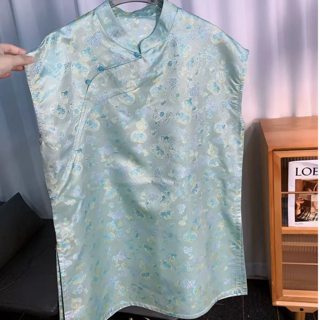 桑蚕丝异色萝奥黛上衣女