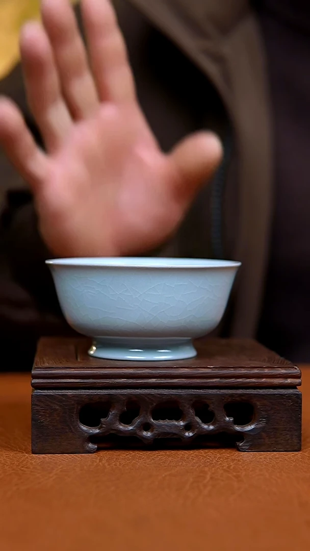 杯仿古月白故宫碗杯一级礼盒