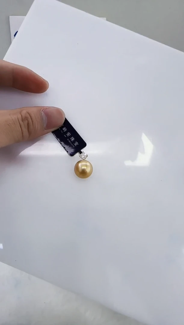 18K金镶嵌海水珍珠DA金珠吊坠13-14 a061
