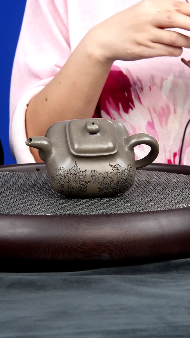 茶壶紫砂28 李建秋 传炉梁 鲨皮青 260毫升