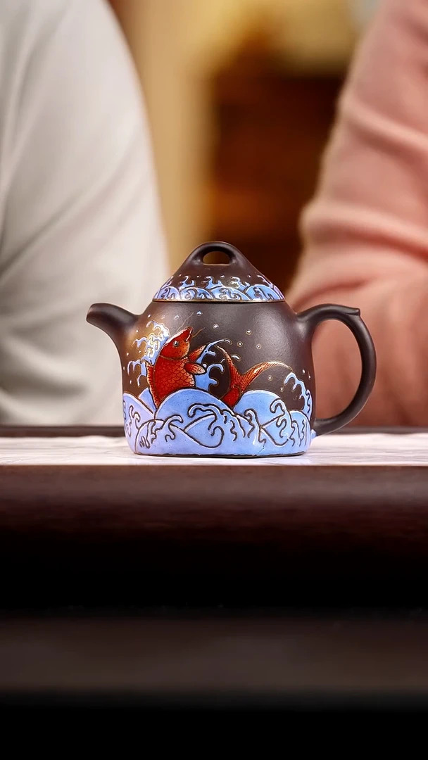 67 宝山紫泥珐琅彩秦权260cc