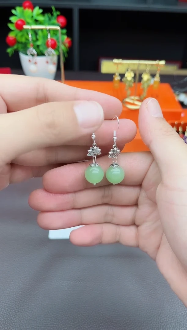 玛瑙/玉髓耳饰银S925镶嵌427000