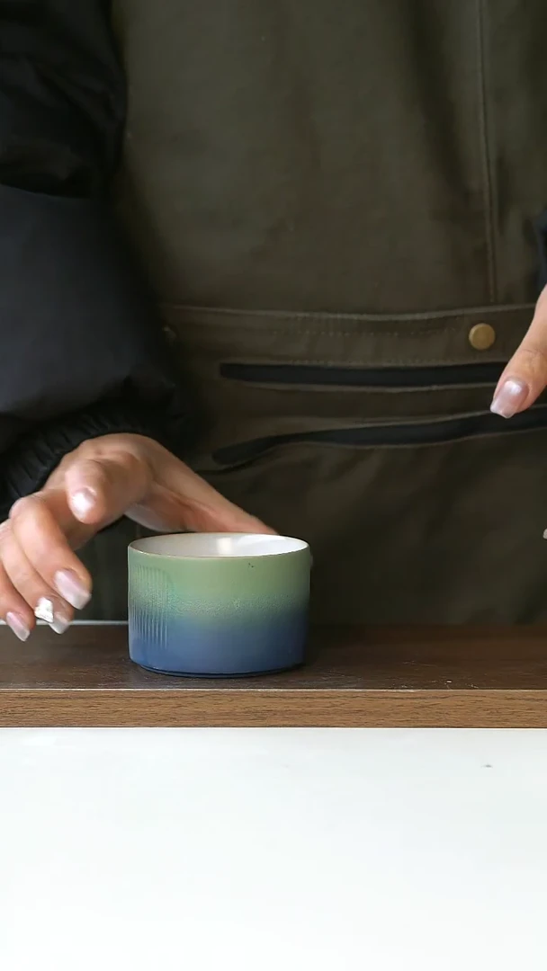 【闪购商品】陶瓷只此青绿主人杯@4-2@