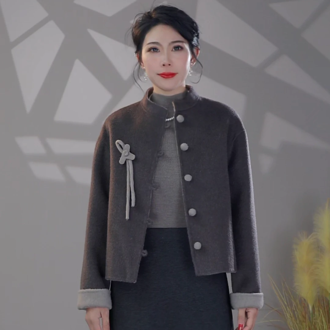 【早春新款】气质小香风时尚短款短款毛呢设计师款