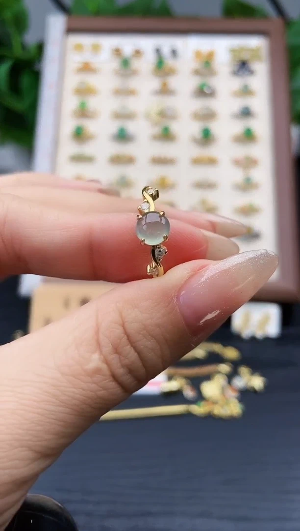 银S925镶嵌戒指翡翠12