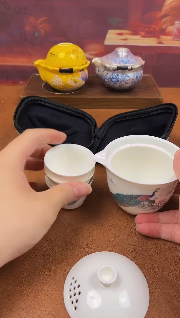 陶瓷茶具摆件旅行套组