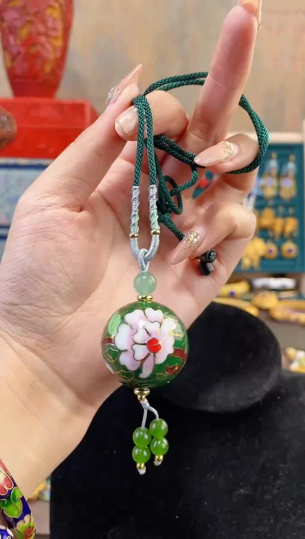 【闪购商品】非遗景泰蓝3.0单珠编绳款绿色