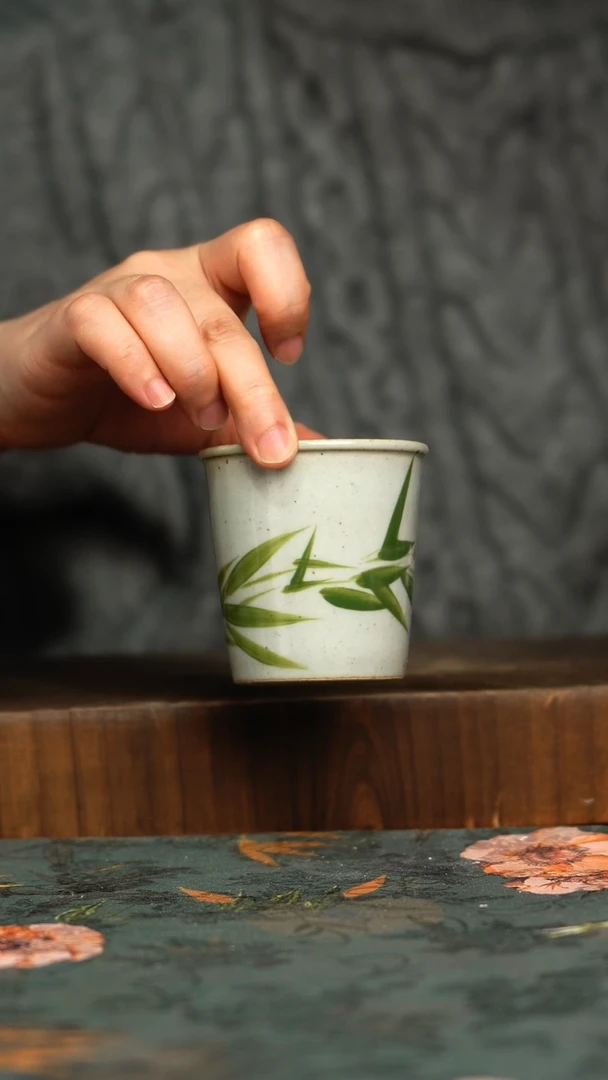 杯釉下彩手工手绘同款陶器