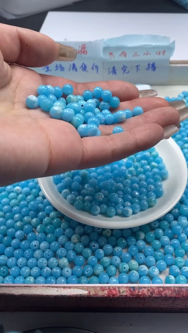 【闪购商品】玛瑙/玉髓颈饰未镶嵌w2495海纹*石6mm*60颗