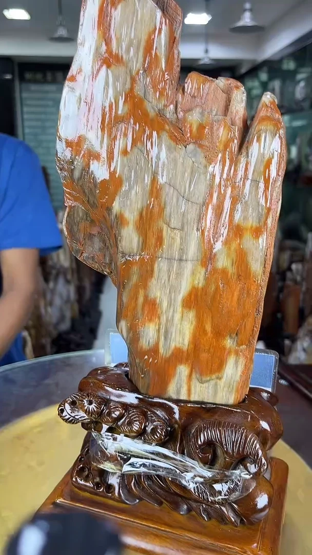 未镶嵌珠宝奇石硅化玉缅甸天然树化玉摆件
