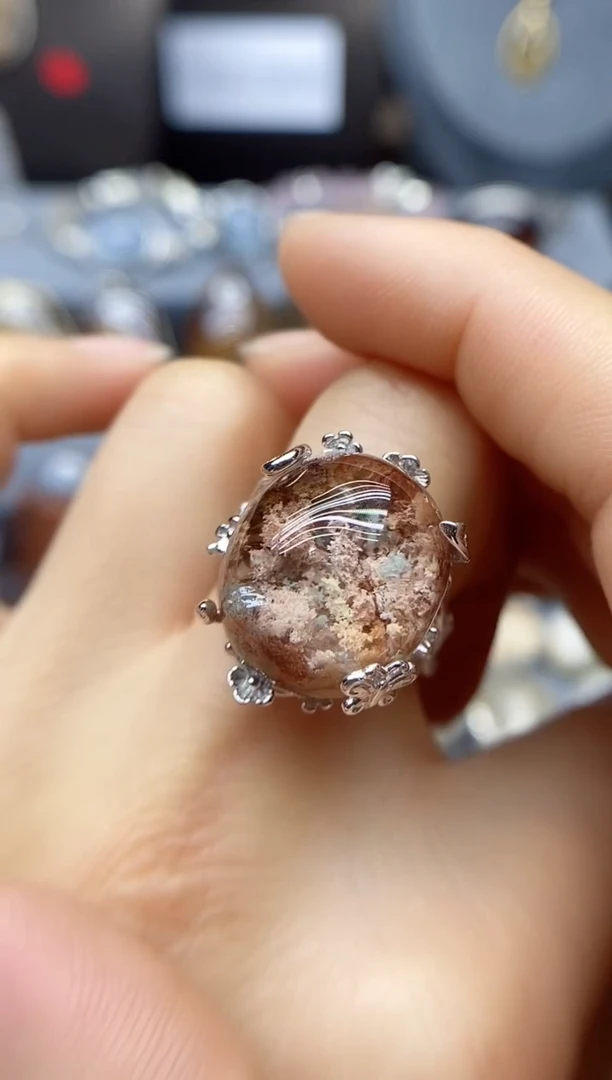 戒指银S925镶嵌水晶水晶水晶