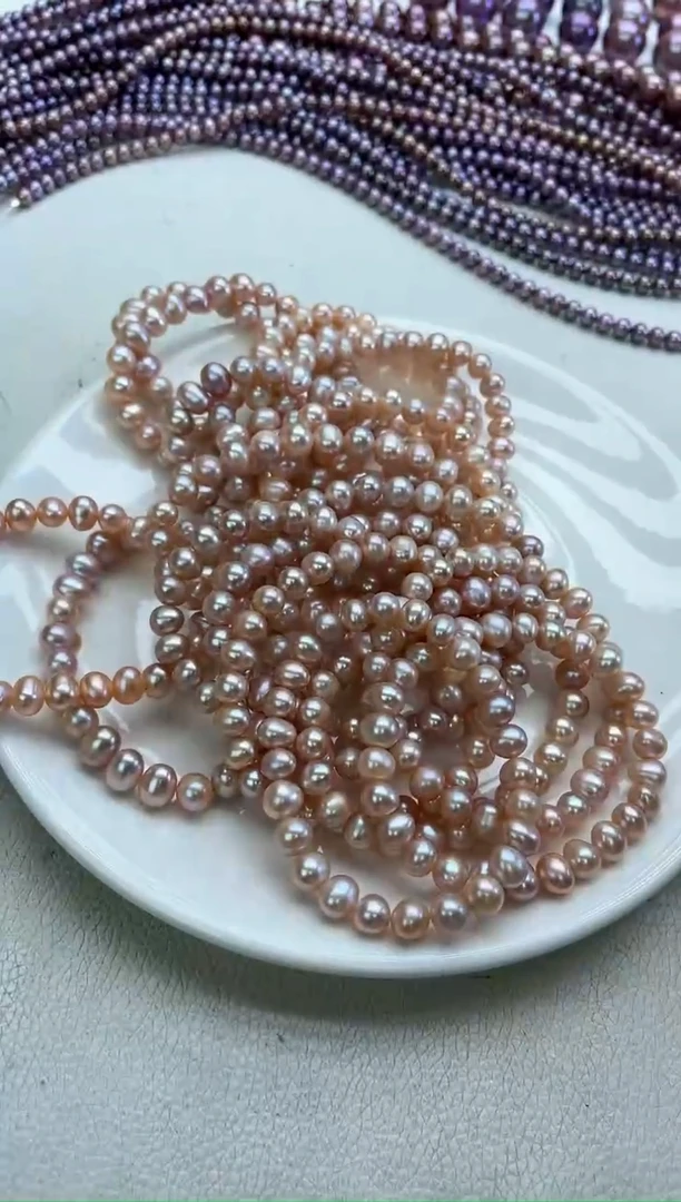 未镶嵌手链淡水珍珠（无）粉紫色系 7-8mm（多样性发一）