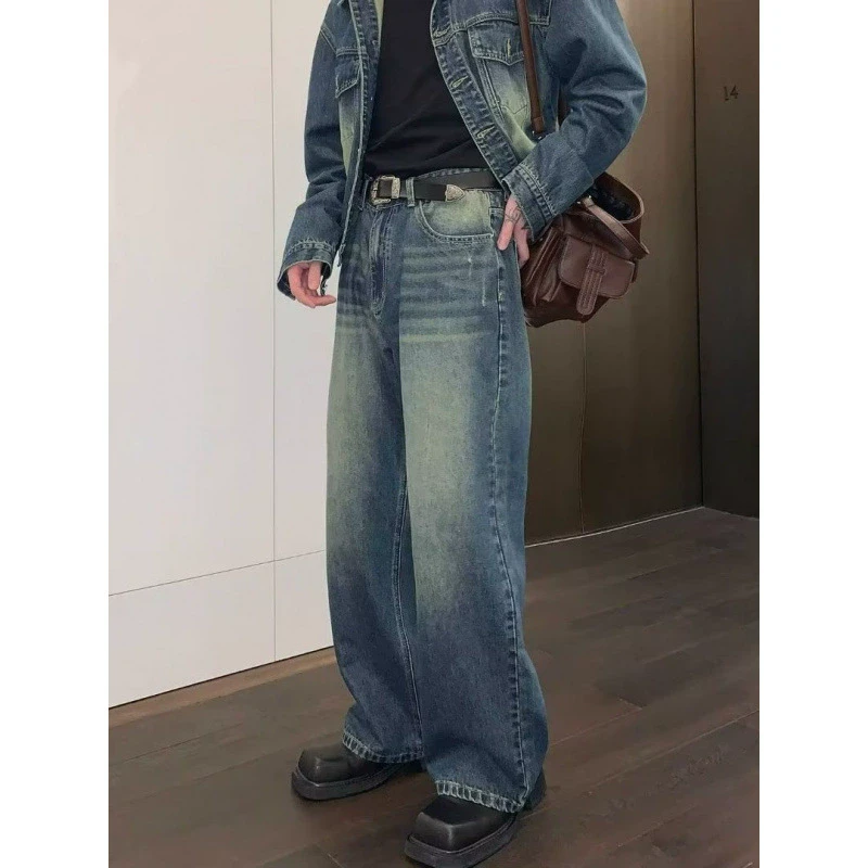 109-199（古着）孤品 复古牛仔标准宽松型厚款做旧秋冬季