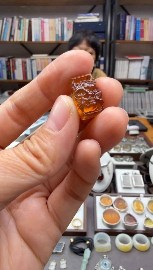 琥珀颈饰未镶嵌琴*经书扣22