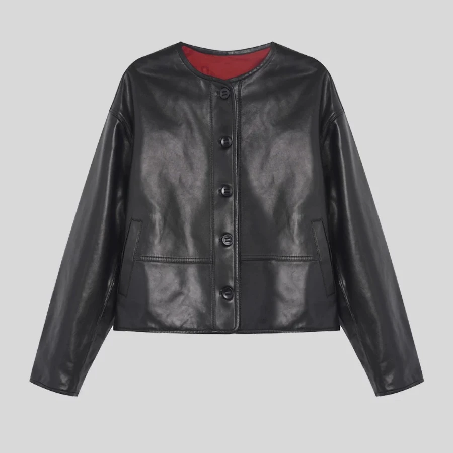 【西西里】两面穿高级感轻奢单排扣绵羊皮皮衣外套女春季新款G8005