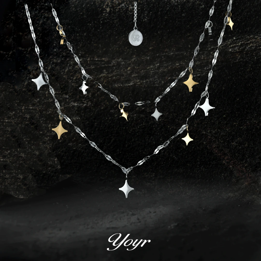 YOYR 钛钢项链 叠戴璀璨星星项链轻奢小众高级感本色钛钢不掉色