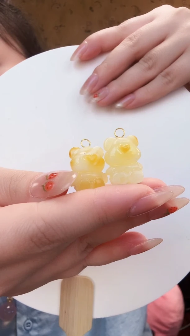 18K金镶嵌蜜蜡耳饰耳饰不含耳包