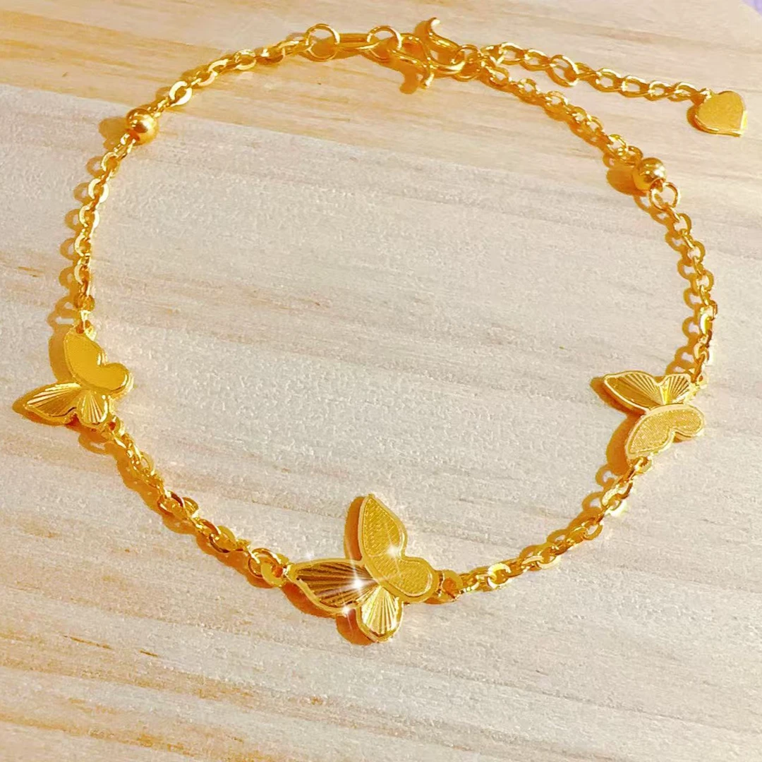 【福利专享】足金  实心双面蝴蝶手链 精工版 先鉴后发证书字印4.61