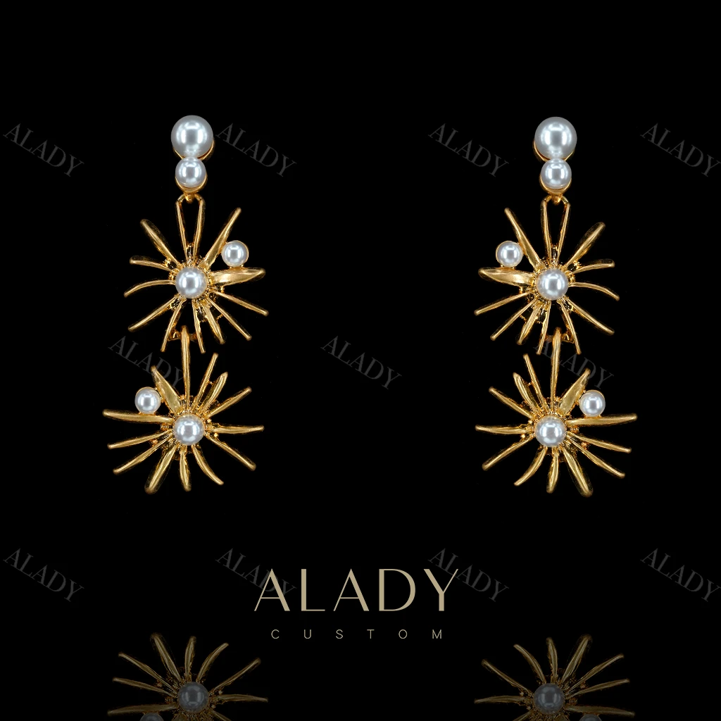 合金耳饰 【鎏金夜晚】创意设计时尚款灿灿耳钉