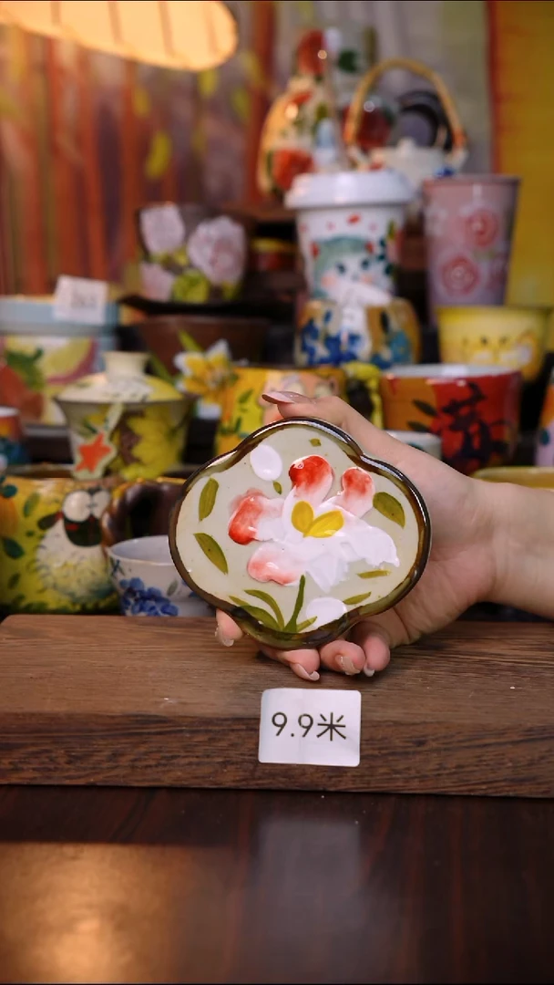 杯子陶泥垚手作 景德镇手工手绘陶瓷器物