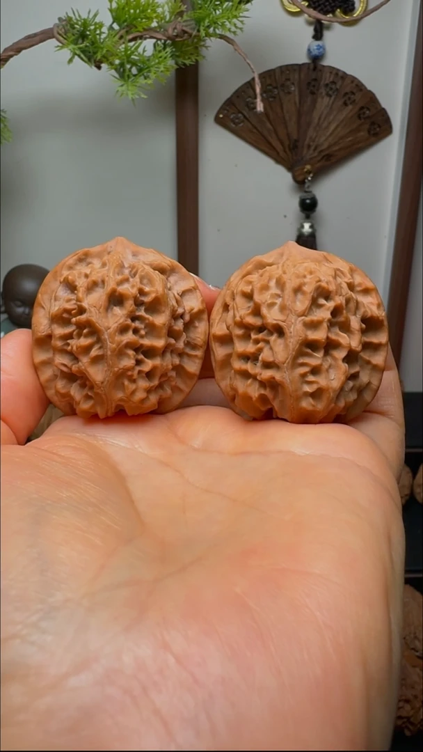 把件文玩核桃野生原树鹿鸣货头 边40