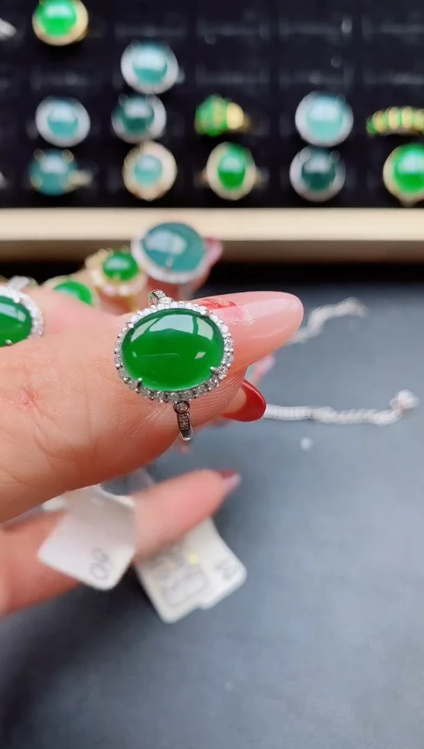 【闪购商品】翡翠戒指银S925镶嵌321312