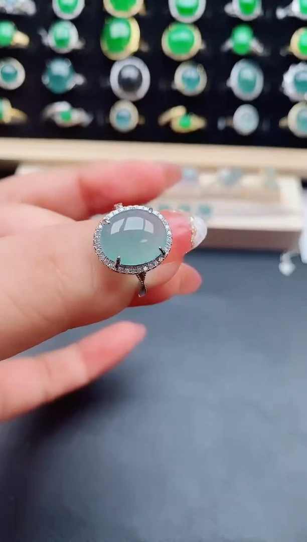 【闪购商品】翡翠戒指银S925镶嵌50800