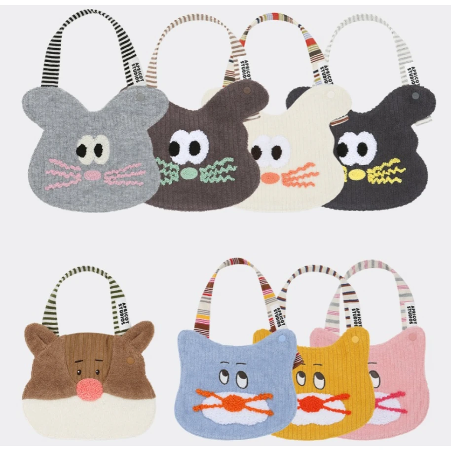 052369 【棉软口水巾】婴幼儿宝宝可爱小动物挂脖围嘴防吐奶