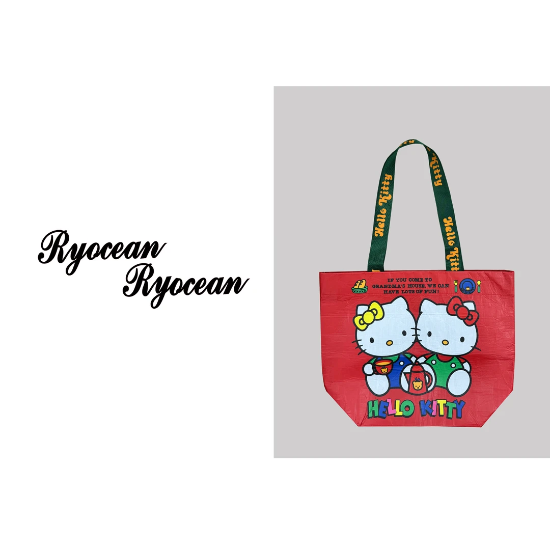 RYOCEAN 复古k猫猫T红色利星布购物袋