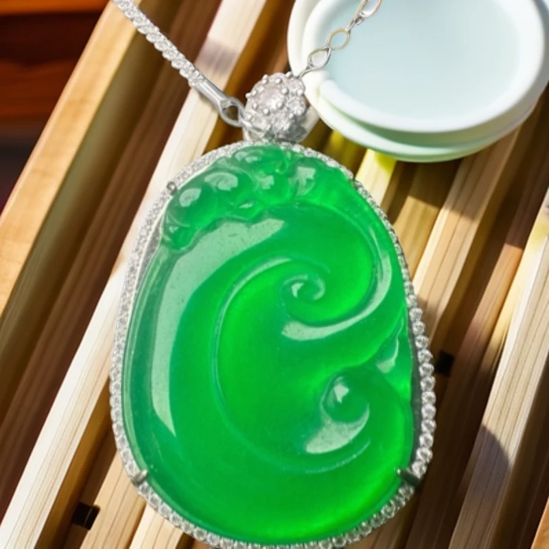 ｛高端甄选}LX109 绿 色 大如 意时尚百搭毛衣链