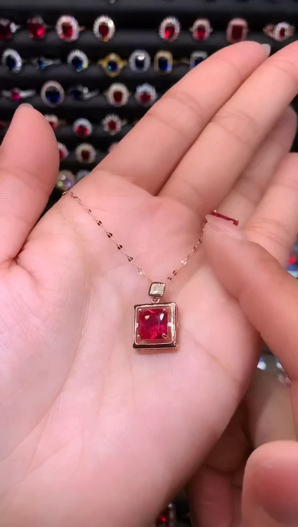 【闪购商品】红宝石颈饰银S925镶嵌10