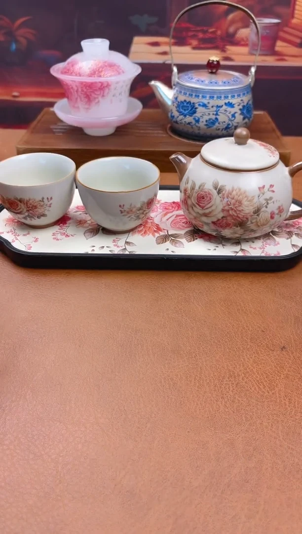 陶瓷茶具摆件旅行套组