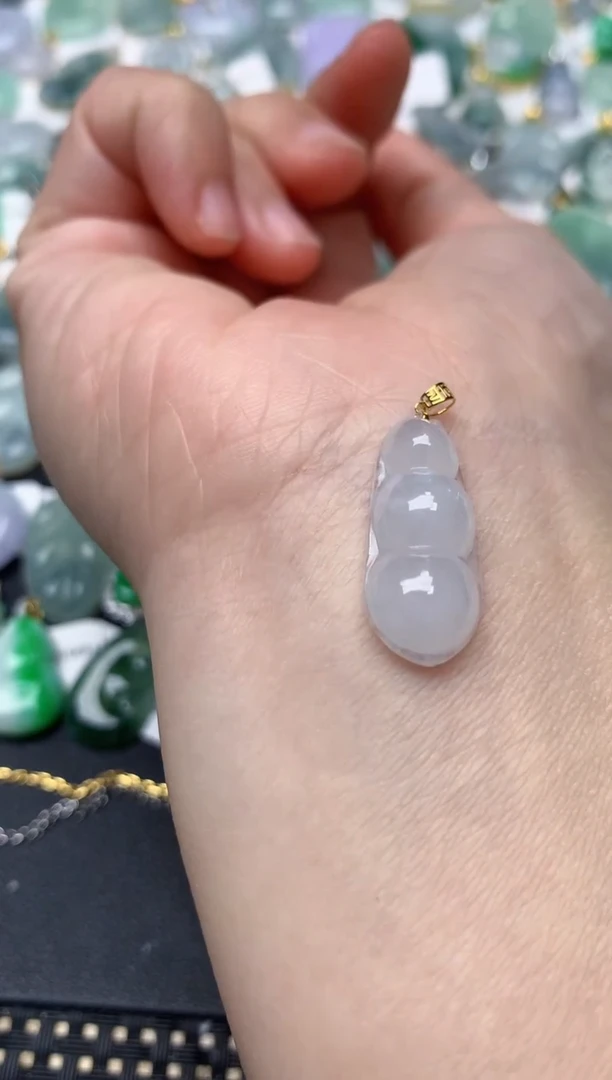 颈饰18K金镶嵌翡翠天然缅甸A货翡翠