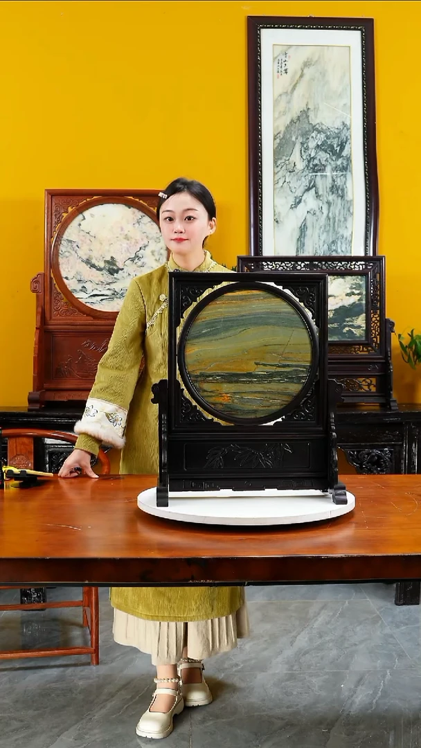 石材天然大理石画摆件