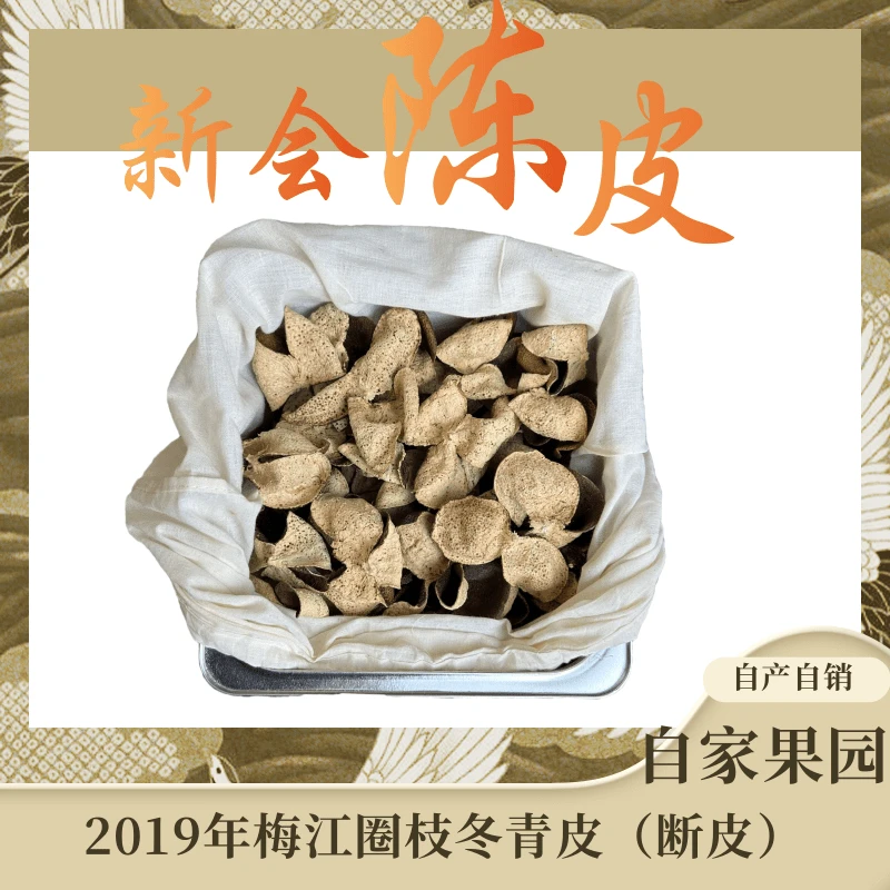 2019年梅江圈枝冬青皮(断皮)陈皮自家果园干仓仓库