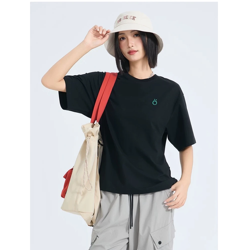 北欧时刻X逗鸭联名夏季高级感趣味燕子印花宽松短袖21137432450