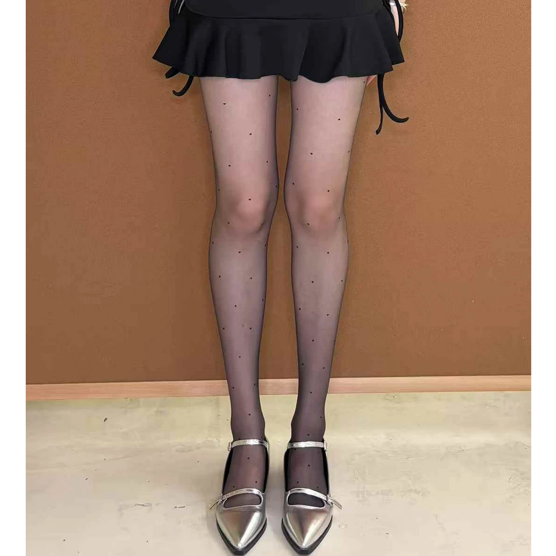 limiseven波点透肤连裤丝袜