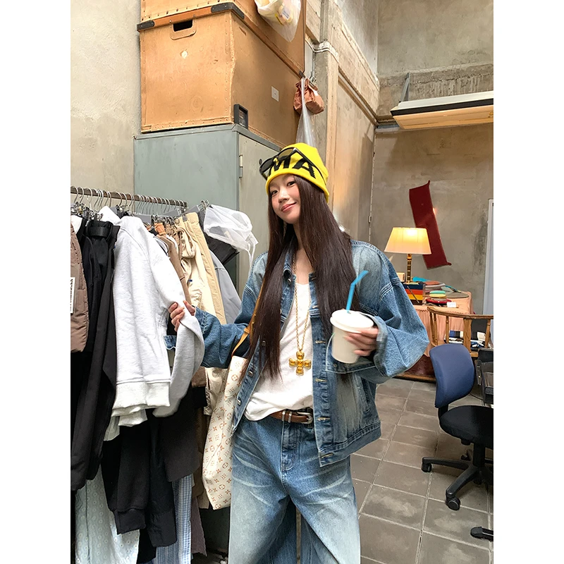 【牛仔外套】显瘦复古宽松时髦经典时尚牛仔短外套YF2411-23-1#