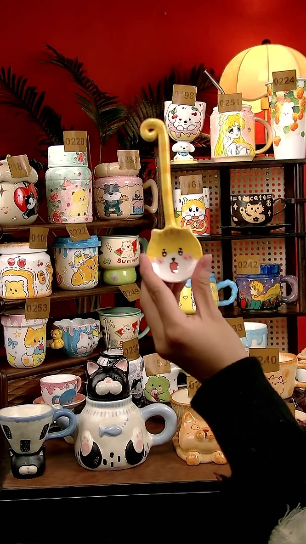 陶瓷DIY景德镇陶瓷卡通小猫勺子