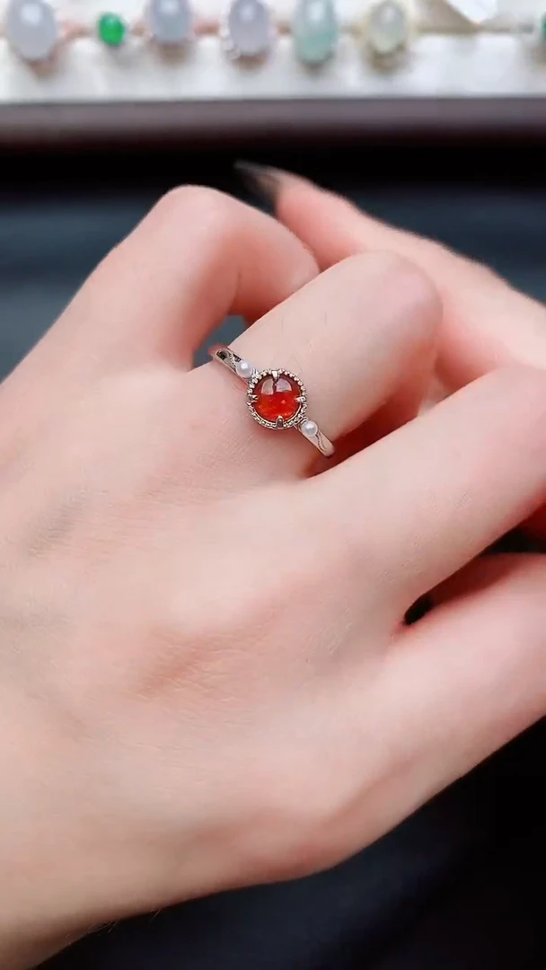 银S925镶嵌戒指翡翠...