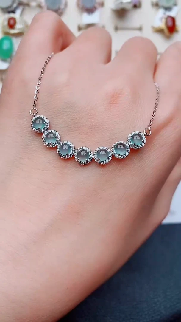 银S925镶嵌戒指翡翠...