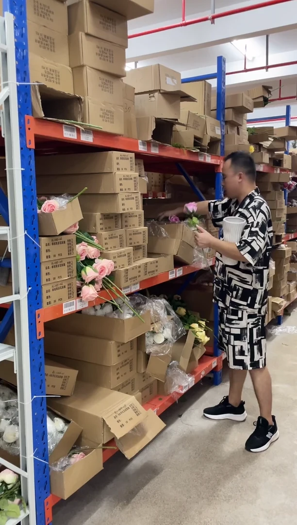 仿真花斯多瓦玫瑰6枝紫色