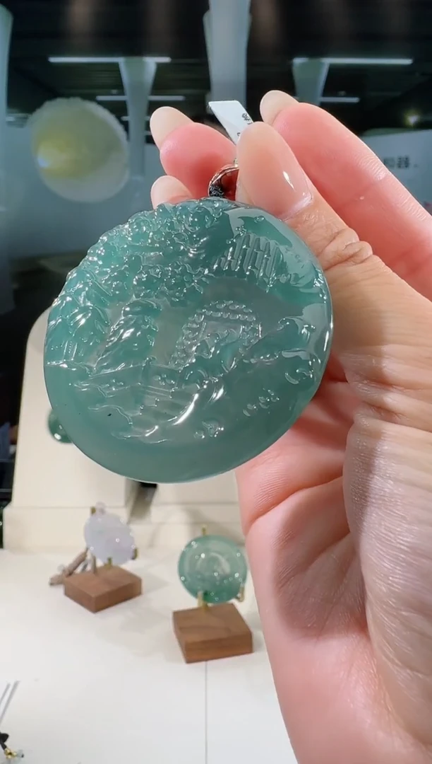 翡翠未镶嵌吊坠(不含链)山水牌多样性发一
