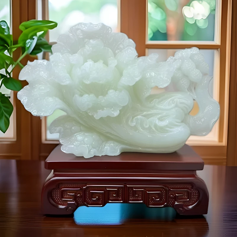 坐地生财招财白菜摆件居家客厅玄关装饰摆件长33cm高28cm   SPO