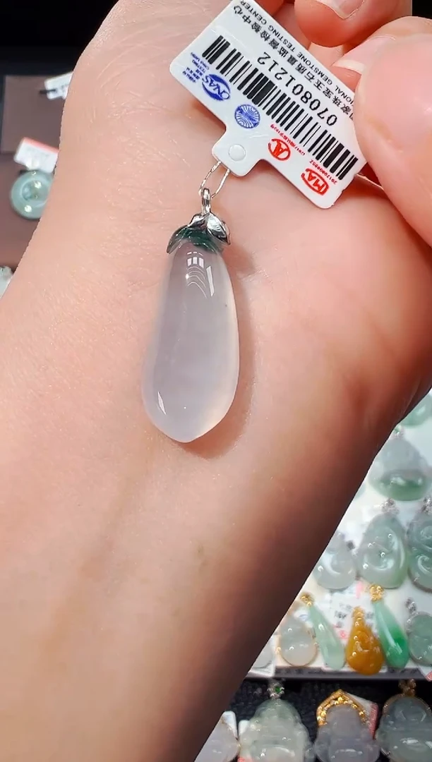 翡翠18K金镶嵌吊坠(不含链)福瓜吊坠