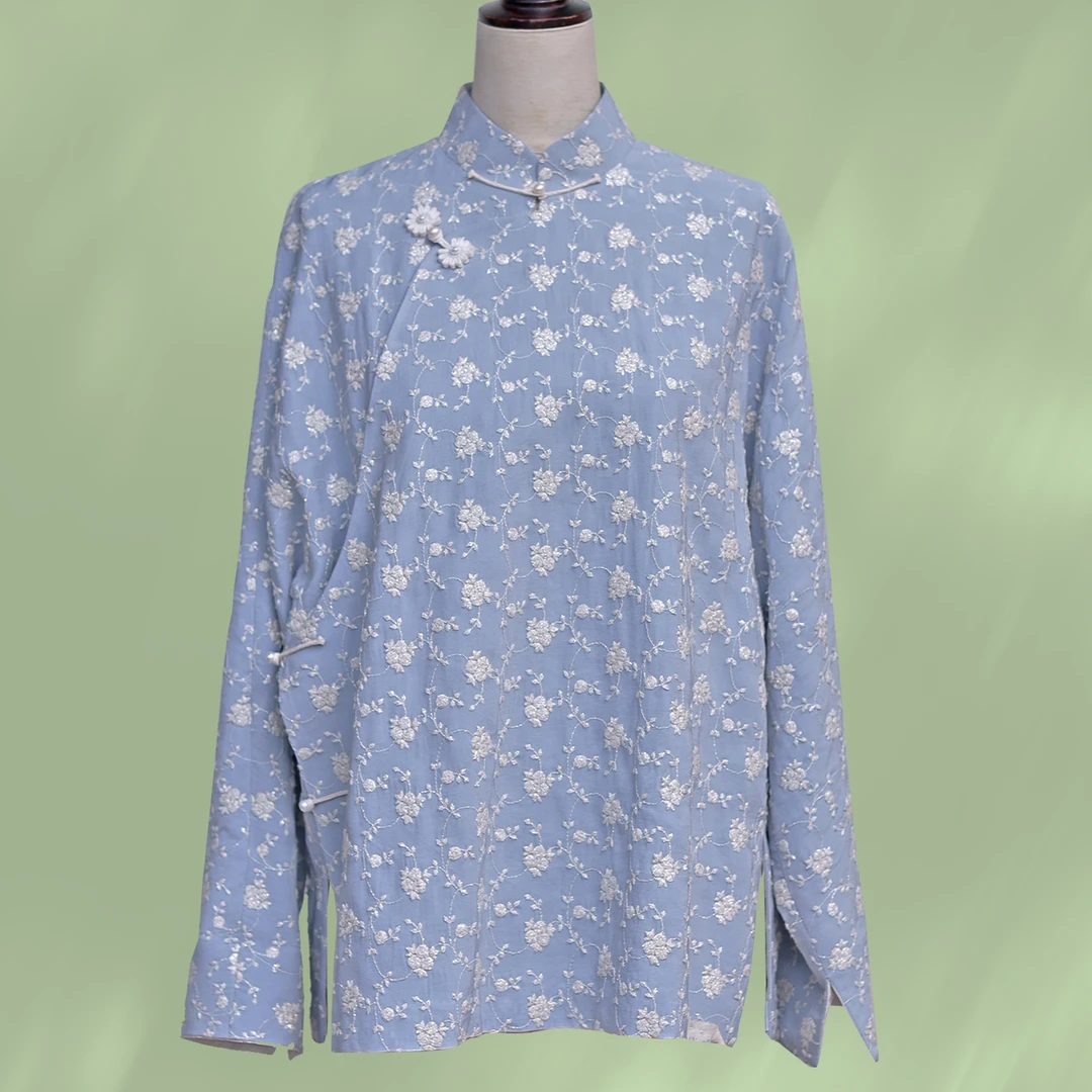 14茧迹原创孤中式时装提花小褂《菱花》