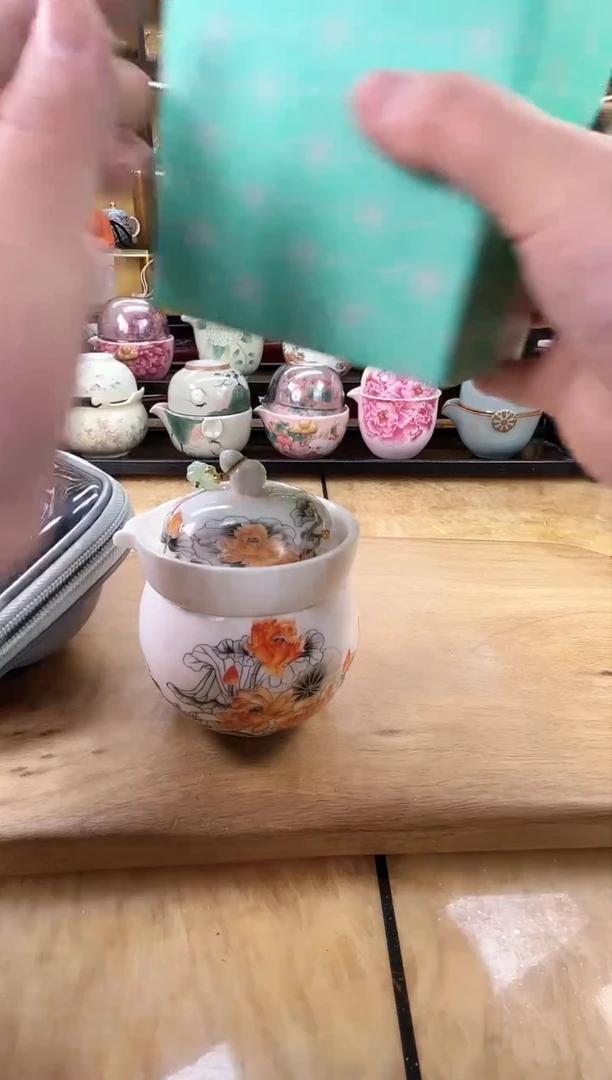 【闪购商品】瓷理陶里 水墨金莲旅行套装