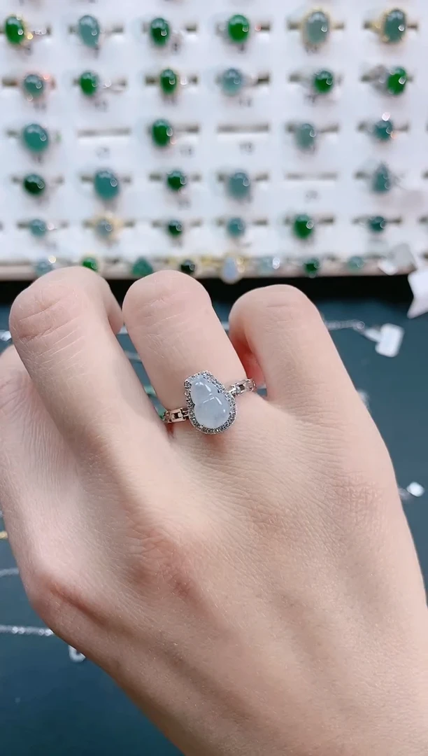 【闪购商品】翡翠戒指银S925镶嵌天然翡翠