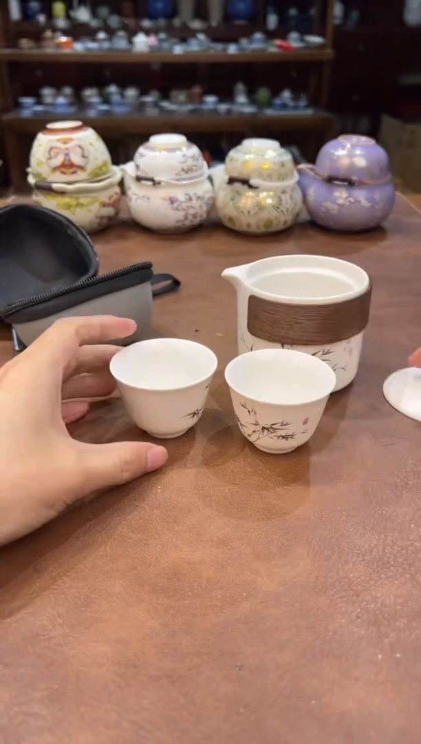 真的很便宜超好看会开片的旅行茶具